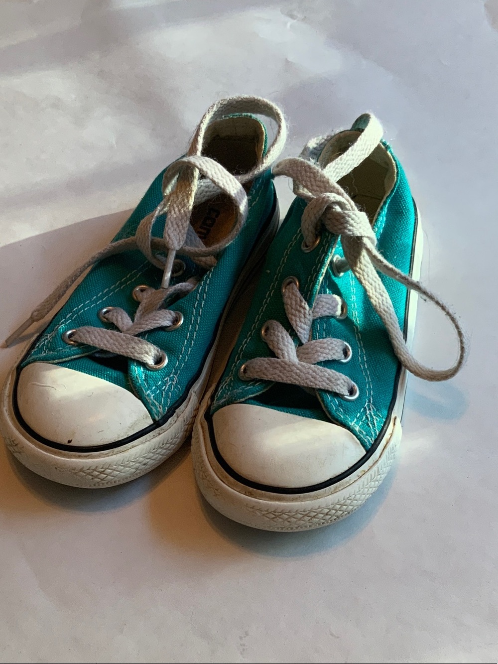 Converse Kids Teal Canvas Low-Top Sneakers
